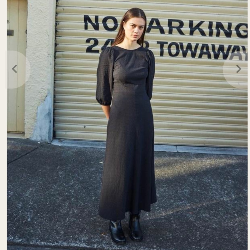 Black Cotton Penny Sage Robin Dress